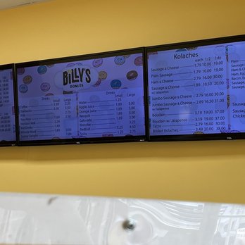 Billy's Donuts - a menu on a wall - Donuts Near Me - Missouri City, Texas Billy's Donuts - a menu on a wall - Donuts Near Me - Missouri City, Texas