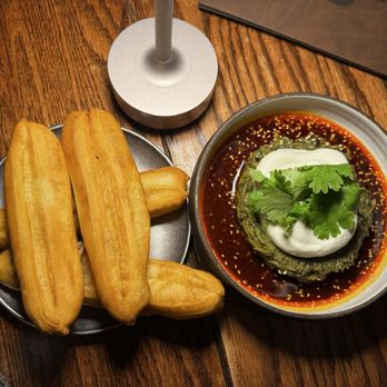 By Antidote - Burrata pepper century egg 布拉德烧焦皮蛋 - Szechuan Near Me - New York, New York