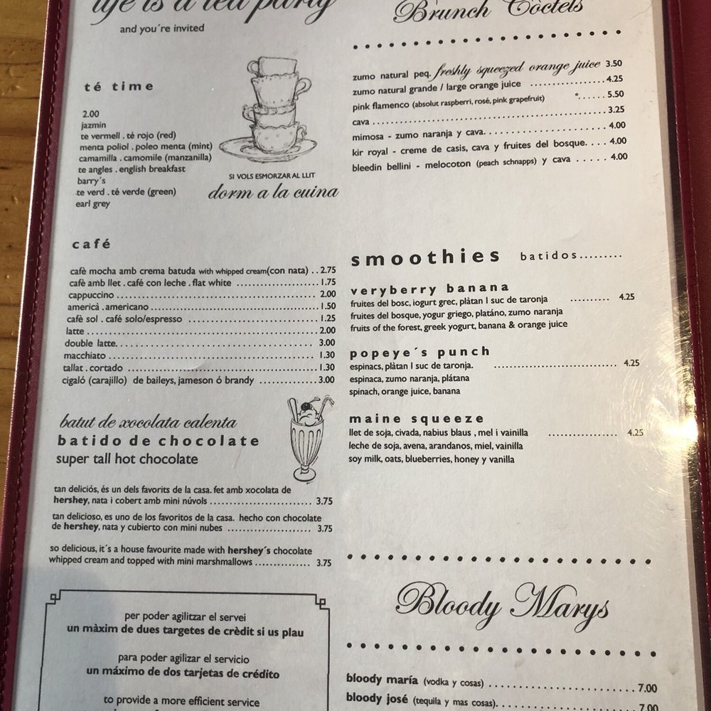 Firebug - Brunch Menu (Page 3) - Tapas Bars Near Me - Barcelona, B