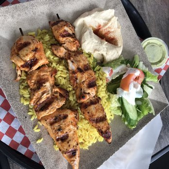 The Green Olive - Chicken Kabob - 2019 #3. Chicken Kabob served with pita bread - Mediterranean Near Me - Long Beach, California The Green Olive - Chicken Kabob - 2019 #3. Chicken Kabob served with pita bread - Mediterranean Near Me - Long Beach, California