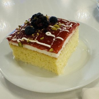 Selda Mediterranean Kitchen - White Dense Cake with Raspberry Jam on top - Turkish Near Me - Frisco, Texas Selda Mediterranean Kitchen - White Dense Cake with Raspberry Jam on top - Turkish Near Me - Frisco, Texas
