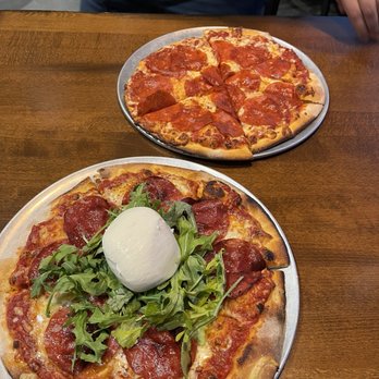 Stickmen Brewing Company - Salome Salame Piccante Pizza and the Nido dell'Aquila (The Eagle's Nest) pizza - Pizza Near Me - Happy Valley, Oregon Stickmen Brewing Company - Salome Salame Piccante Pizza and the Nido dell'Aquila (The Eagle's Nest) pizza - Pizza Near Me - Happy Valley, Oregon