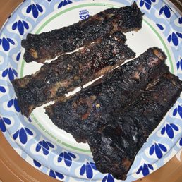 These are the same scorched ribs I just flipped them over.
