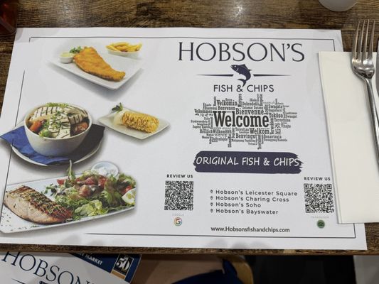 Menu photo 2 Hobson's Fish & Chips London, XGL Menu photo 2 Hobson's Fish & Chips London, XGL