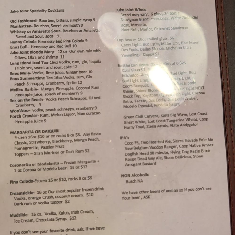 Ollie's Juke Joint and Cafe - Menu - Bars Near Me - Kingston, Oklahoma Ollie's Juke Joint and Cafe - Menu - Bars Near Me - Kingston, Oklahoma