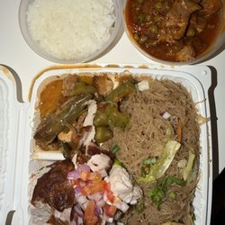 Pork guisantes, lechon kawali, pinakbet & pancit