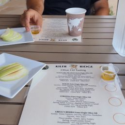 Olive oil tasting! $10 bucks per person and you get to try 5 different high quality oils. You also get a tasty treat at the end Olive oil tasting! $10 bucks per person and you get to try 5 different high quality oils. You also get a tasty treat at the end