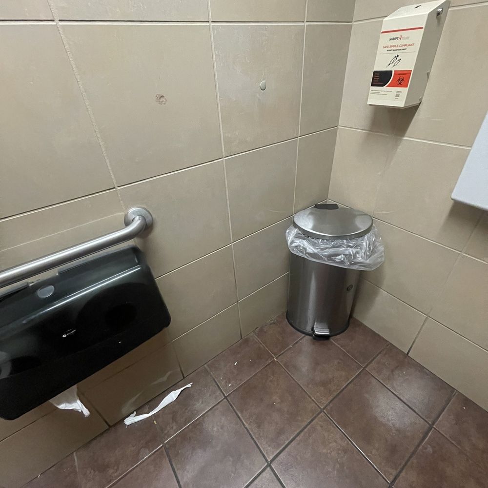 Thorntons - a public restroom with a trash can and toilet paper dispenser - Convenience Stores Near Me - Indianapolis, Indiana Thorntons - a public restroom with a trash can and toilet paper dispenser - Convenience Stores Near Me - Indianapolis, Indiana