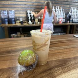 Cookie butter latter and pistachio muffin