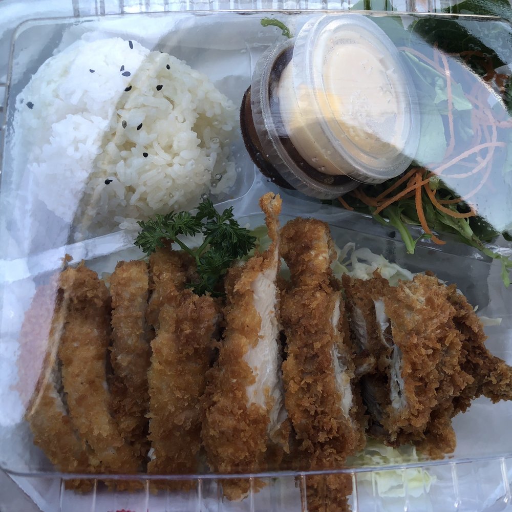 Hayashi Sushi - Chicken Katsu lunchbox sauces on the side - Sushi Bars Near Me - Half Moon Bay, California Hayashi Sushi - Chicken Katsu lunchbox sauces on the side - Sushi Bars Near Me - Half Moon Bay, California