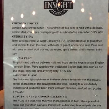 Insight Brewing - Menu - Breweries Near Me - Minneapolis, Minnesota