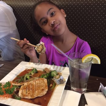 Ginza - My 7 year old enjoying the teriyaki chicken hibachi plate - Japanese Near Me - Pittsburgh, Pennsylvania Ginza - My 7 year old enjoying the teriyaki chicken hibachi plate - Japanese Near Me - Pittsburgh, Pennsylvania