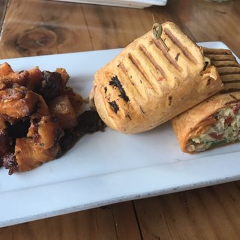 Pure Bistro - "Garden Morning Wrap" with Sweet Potato Home Fries - Juice Bars & Smoothies Near Me - Brooklyn, New York Pure Bistro - "Garden Morning Wrap" with Sweet Potato Home Fries - Juice Bars & Smoothies Near Me - Brooklyn, New York