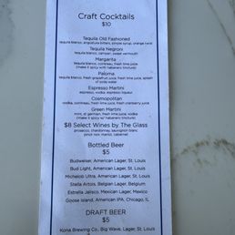 Happy hour cocktail menu Happy hour cocktail menu
