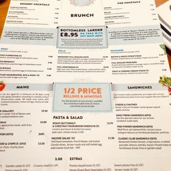 The Orangery Restaurant & Cocktail Lounge - Brunch menu...