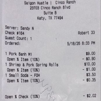 Saigon Hustle - Total cost, great for the Katy area. - Vietnamese Near Me - Katy, Texas