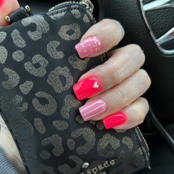 Sunnyvale Nail Bar - Colored acrylic with design over my natural nails - Nail Salons Near Me - Sunnyvale, Texas Sunnyvale Nail Bar - Colored acrylic with design over my natural nails - Nail Salons Near Me - Sunnyvale, Texas