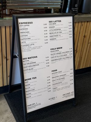 Menu photo 8 Nine Eight Five Coffee San Bernardino, CA Menu photo 8 Nine Eight Five Coffee San Bernardino, CA