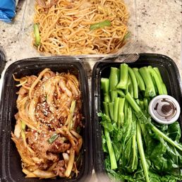 108. Mongolian Beef, Chinese broccoli with oyster sauce, Beef chow mein 108. Mongolian Beef, Chinese broccoli with oyster sauce, Beef chow mein