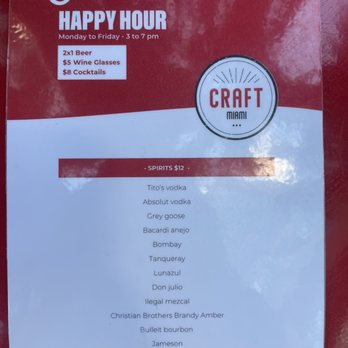 CRAFT Bayside - Happy hour menu - Breakfast & Brunch Near Me - Miami, Florida CRAFT Bayside - Happy hour menu - Breakfast & Brunch Near Me - Miami, Florida