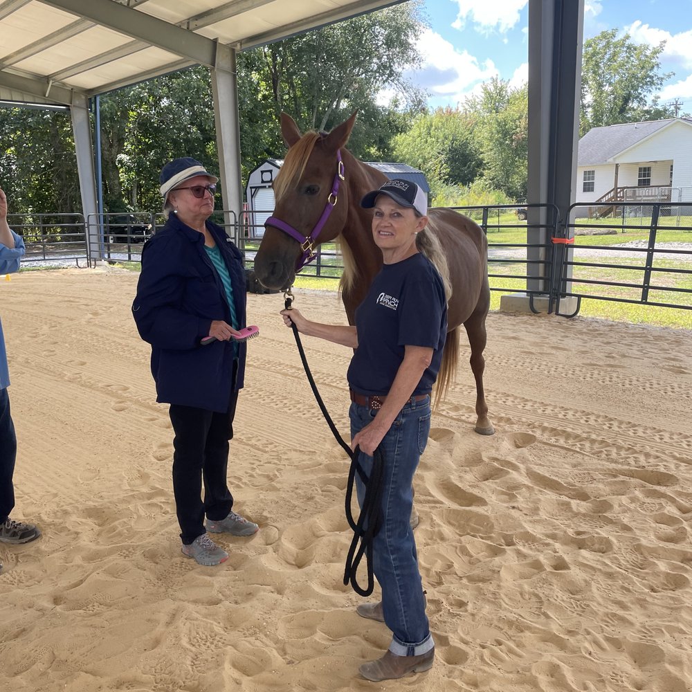 Deer Run Ranch Equine Connection - Ranch hand with a guest - Animal Assisted Therapy Near Me - Crossville, Tennessee Deer Run Ranch Equine Connection - Ranch hand with a guest - Animal Assisted Therapy Near Me - Crossville, Tennessee