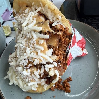 El Rucon Restaurante - Chorizo arepa STUFFED TO THE MAX - Mexican Near Me - Haverhill, Florida El Rucon Restaurante - Chorizo arepa STUFFED TO THE MAX - Mexican Near Me - Haverhill, Florida