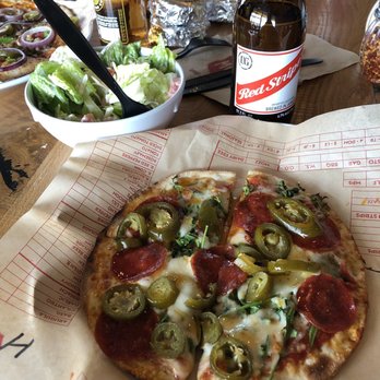MOD Pizza - The "Ruthie" with a side salad and beer. - Pizza Near Me - Maple Valley, Washington