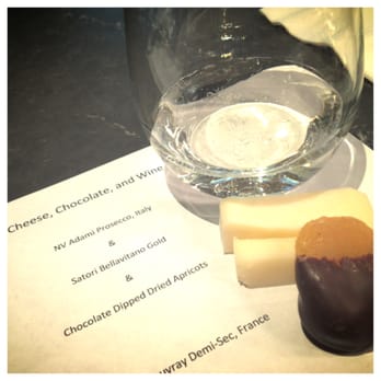 Indulgence Chocolatiers - Adami Prosecco, Satori Bellavitano Gold and Chocolate Dipped Dried Apricots! #drinklocal #eatlocal - Chocolatiers & Shops Near Me - Milwaukee, Wisconsin