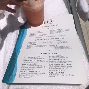 Kimpton EPIC Hotel - Froze drink and poolside menu - Hotels Near Me - Miami, Florida Kimpton EPIC Hotel - Froze drink and poolside menu - Hotels Near Me - Miami, Florida