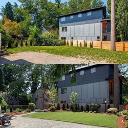 Gracey Landscape & Hydroseeding - Before and After of the backyard