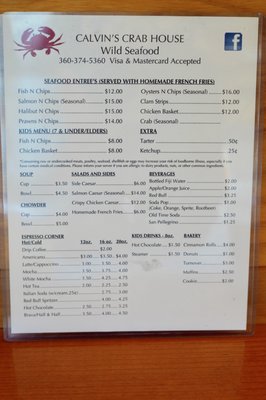 Menu photo 6 Calvin's Crab House Neah Bay, WA Menu photo 6 Calvin's Crab House Neah Bay, WA