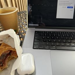 Ham and cheese croissant, orange blossom latte and legit WiFi