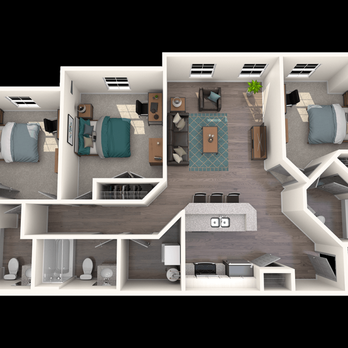 The Summit at Coates Run - York Floor Plan - Apartments Near Me - Athens, Ohio
