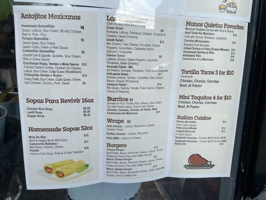 Menu photo 5 Las Manos Quietas Queens, NY