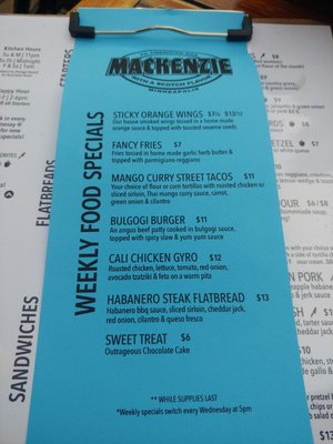 Menu photo 4 Mackenzie Pub Minneapolis, MN