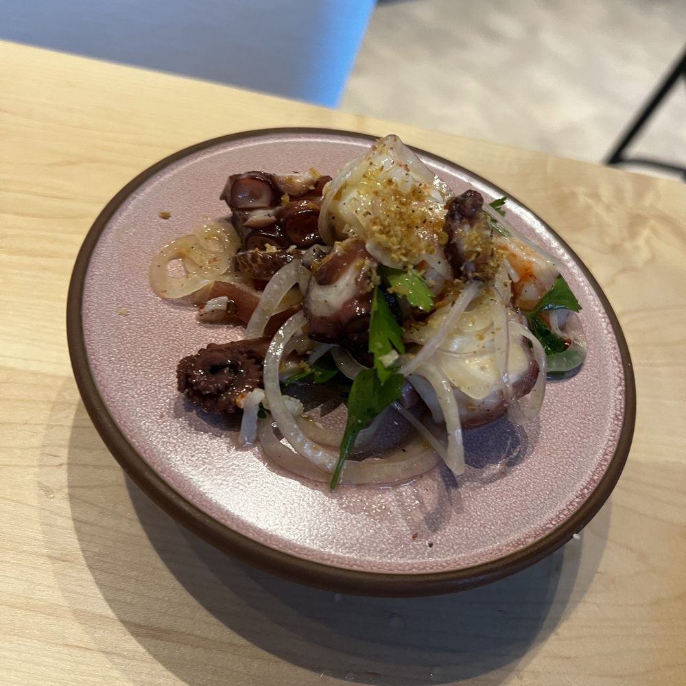 Chapter 6 - Seafood salad with Calabrian chili (shrimp and octopus) - Mediterranean Near Me - Charlotte, North Carolina