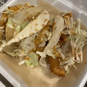 Hooters - Fish Tacos (with a little sauce) - Sports Bars Near Me - Pearland, Texas