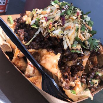 WeChef Kitchen - Asian Nachos with beef! Sooo freaking good! - Food Trucks Near Me