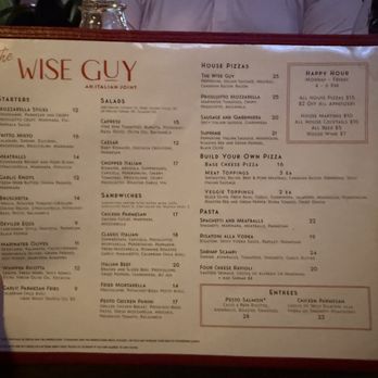 The Wise Guy - Menu - Pizza Near Me - Kansas City, Missouri