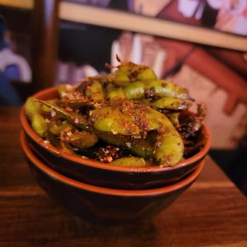 Sushi Tiki - Spicy Edamame (Regular or Spicy) it's Gluten Free - Sushi Bars Near Me - Fredericksburg, Texas Sushi Tiki - Spicy Edamame (Regular or Spicy) it's Gluten Free - Sushi Bars Near Me - Fredericksburg, Texas