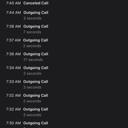 Unanswered calls from bakery Unanswered calls from bakery
