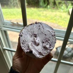 The Beneficial Bakery - Blueberry bagel with vegan blueberry cream cheese