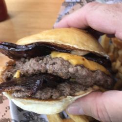 Burga - Thick bacon slices on top of two juicy patties!