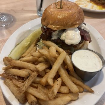 Ale House Columbia - Alehouse burger with fries and a side of ranch $18 - New American Near Me - Columbia, Maryland