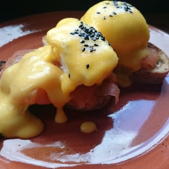 Federal Cafe & Bar - Eggs Benny (with salmon and sourdough bread) - Cafes Near Me - Manchester, XGM Federal Cafe & Bar - Eggs Benny (with salmon and sourdough bread) - Cafes Near Me - Manchester, XGM