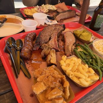 Terry Black's Barbecue - Beef Rib Brisket, Sausage, cream corn, green beans, peach cobbler, mac and cheese - Barbeque Near Me - Austin, Texas Terry Black's Barbecue - Beef Rib Brisket, Sausage, cream corn, green beans, peach cobbler, mac and cheese - Barbeque Near Me - Austin, Texas