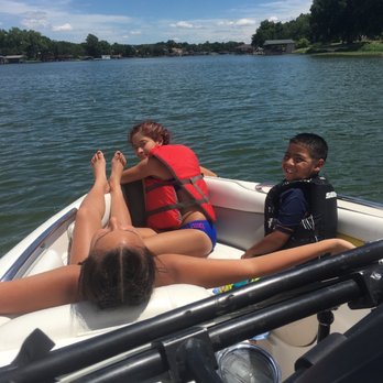 Wave Chasers Boat Rentals - Sunning on Lake LBJ. - Boating Near Me - Kingsland, Texas