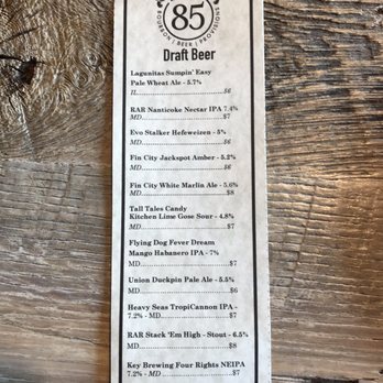 DRY 85 OC - Draft beer menu - New American Near Me - Ocean City, Maryland DRY 85 OC - Draft beer menu - New American Near Me - Ocean City, Maryland