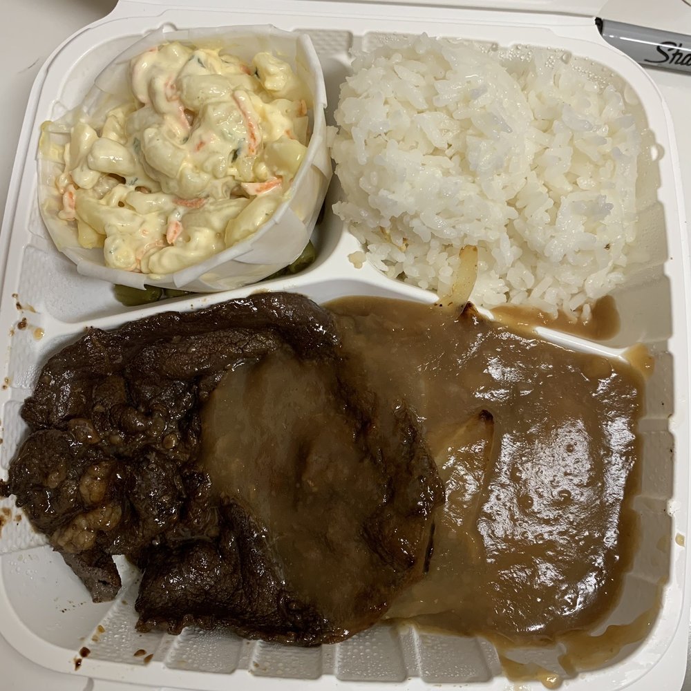 Jack's Inn - 2 combo- Hamburger Steak and BBQ meat. - Breakfast & Brunch Near Me - Kahului, Hawaii Jack's Inn - 2 combo- Hamburger Steak and BBQ meat. - Breakfast & Brunch Near Me - Kahului, Hawaii