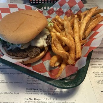 Mr B's Burger Pub - Mushroom Swiss burger with fries - Burgers Near Me - Pantego, Texas Mr B's Burger Pub - Mushroom Swiss burger with fries - Burgers Near Me - Pantego, Texas